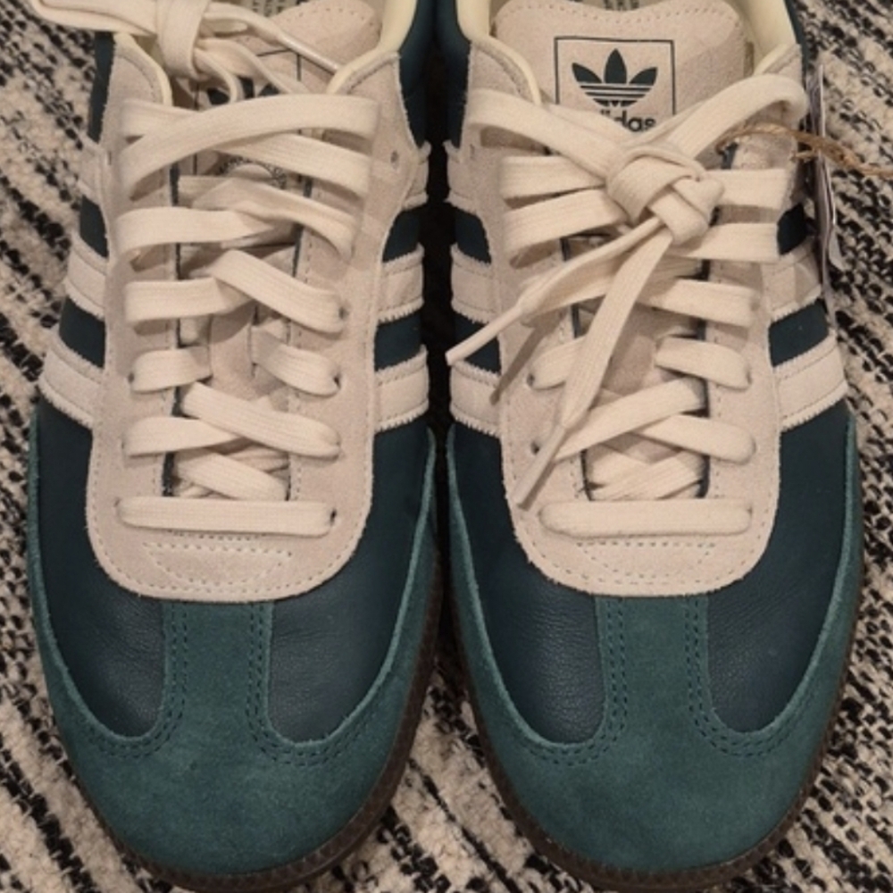 Adidas Samba OG Shoe Collegiate Green, Cream White, Men's Size 10 - Picture 5 of 11